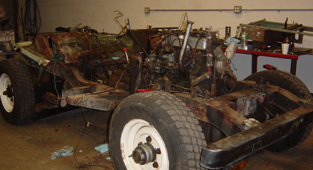 Land Rover Series IIA during restoration